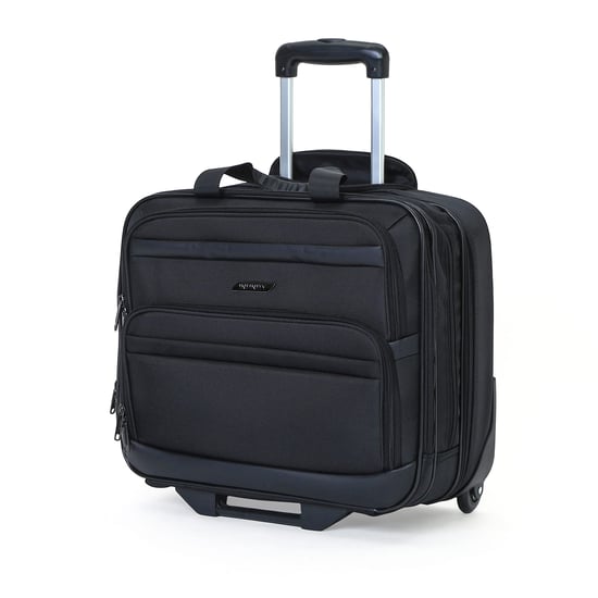 17" Black Wheeled Laptop Briefcase 1680D Polyester 4 Wheel Business Bag - Image 4