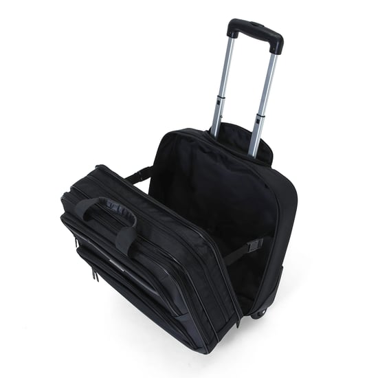 17" Black Wheeled Laptop Briefcase 1680D Polyester 4 Wheel Business Bag - Image 5