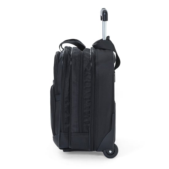 17" Black Wheeled Laptop Briefcase 1680D Polyester 4 Wheel Business Bag - Image 5
