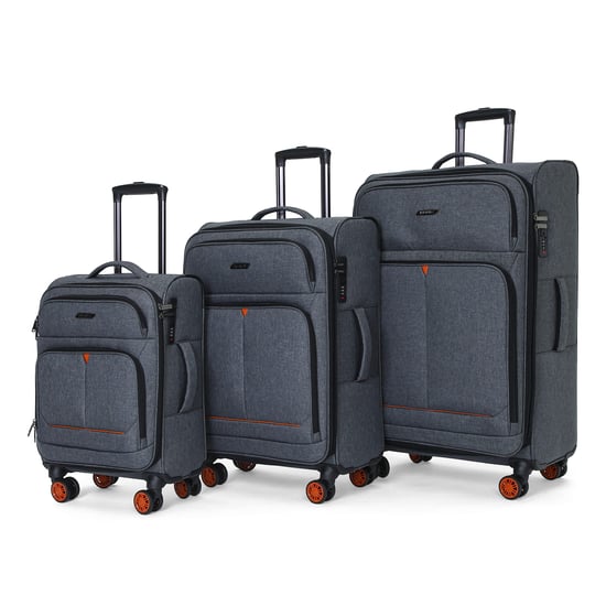 Zachte linnen koffer zwart, 8 wielen, lichtgewicht reisbagage - Image 4