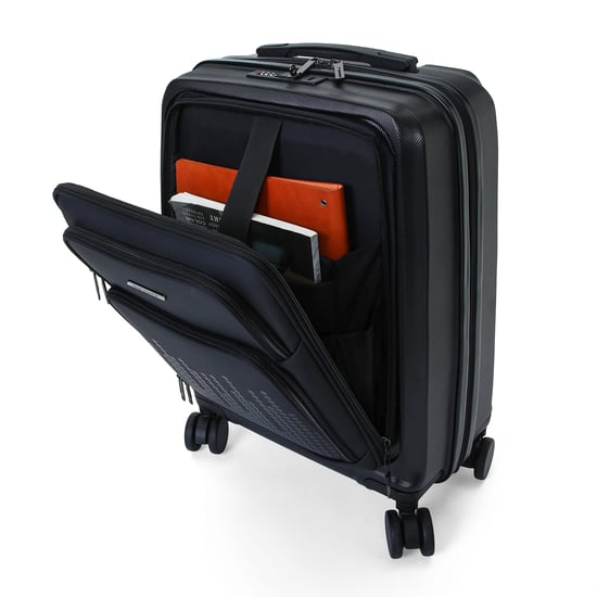 Hybrid ABS+PU Hard Shell Black Suitcase 8 Wheel Luggage Set - Image 5