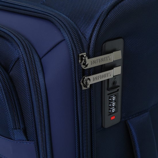 Soft Shell Blue 1680D Polyester Suitcase 8 Wheel TSA Luggage Set - Image 6