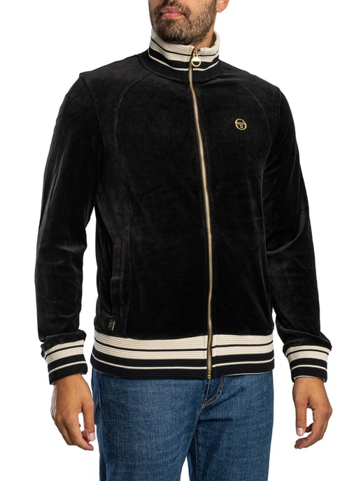 Sergio Tacchini Lazzari Velours Trainingsjack, Zwart - Image 1