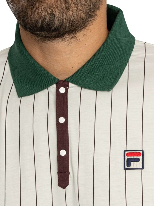 Fila Classic Vintage Striped Polo Shirt, White - Image 4