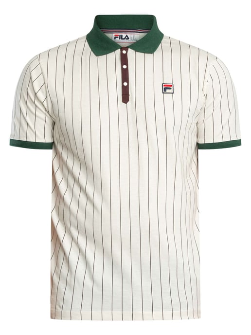 Fila Classic Vintage Striped Polo Shirt, White - Image 6