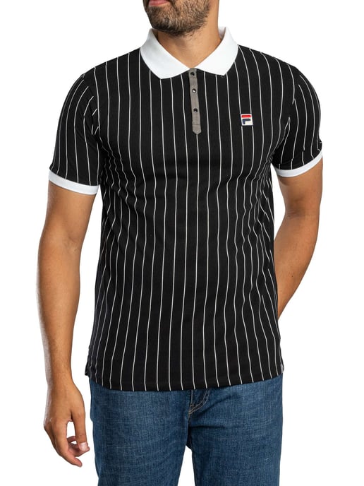 Fila Klassiek Vintage Gestreept Poloshirt, Blauw - Image 2