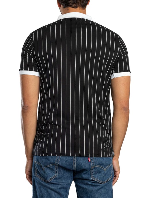 Fila Klassiek Vintage Gestreept Poloshirt, Blauw - Image 3