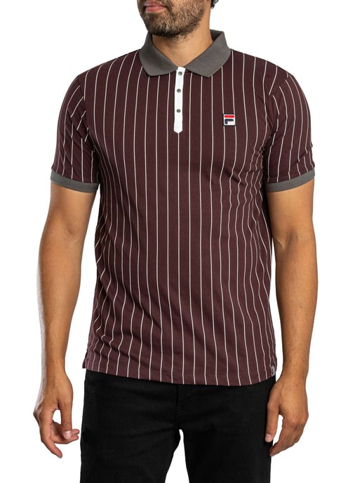 Fila Klassiek Vintage Gestreept Poloshirt, Purper - Image 1