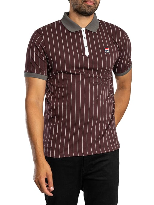 Fila Klassiek Vintage Gestreept Poloshirt, Purper - Image 2