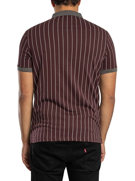 Fila Klassiek Vintage Gestreept Poloshirt, Purper - Image 3
