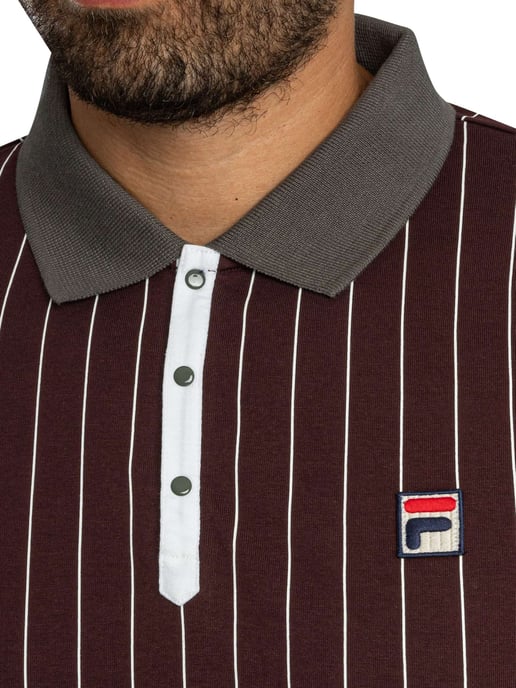Fila Klassiek Vintage Gestreept Poloshirt, Purper - Image 4