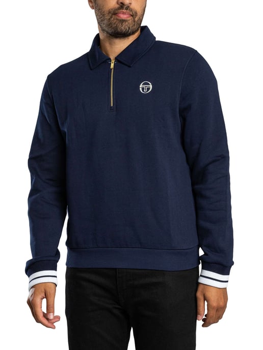 Sergio Tacchini Court Polo Sweatshirt Met 1/4 Rits, Blauw - Image 1