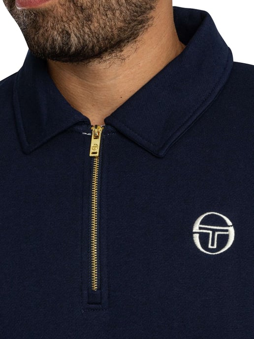 Sergio Tacchini Court Polo Sweatshirt Met 1/4 Rits, Blauw - Image 4