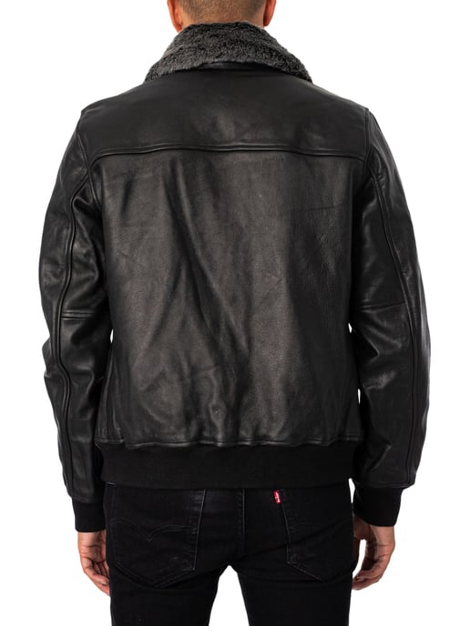 Schott Leren Pilotenjack, Zwart - Image 3