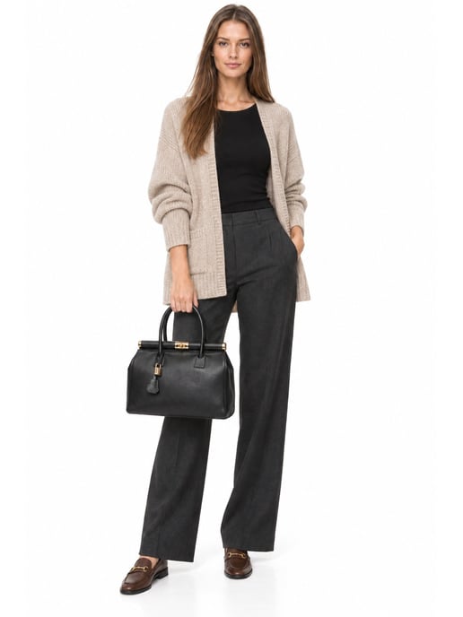 Anna Luchini Black Calfskin Leather Bag - Image 6
