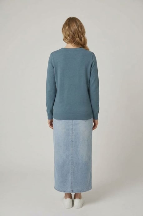 Multi Blue Floral Gemstone Embellished Jumper - Image 3