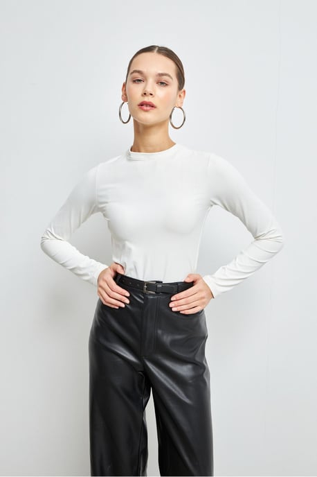 Women's Slim Fit Crew Neck Blouse - Image 2
