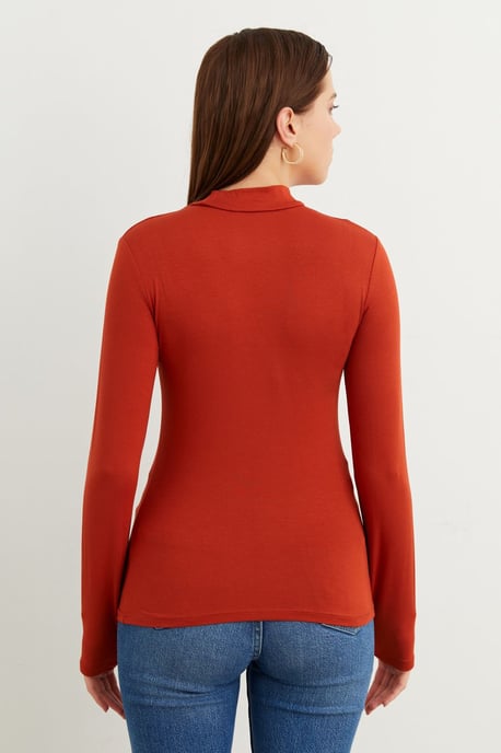 Women's Slim Fit Half Turtleneck Bodysuit - Image 3