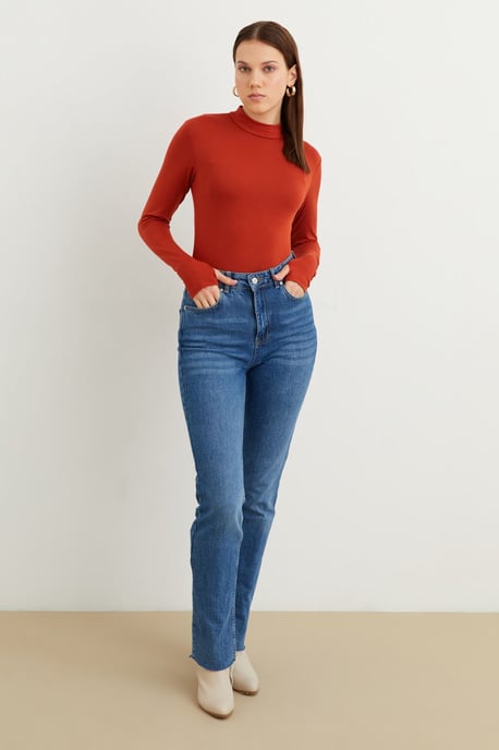 Women's Slim Fit Half Turtleneck Bodysuit - Image 6