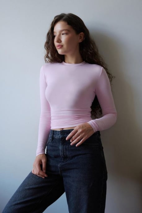Women's Slim Fit Crew Neck Blouse - Image 2