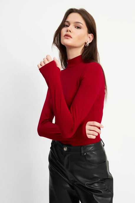 Women's 4-Pack Cut-Out Half Turtleneck Bodysuits - Image 4