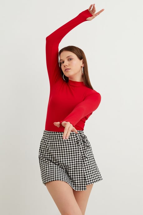 Women's Slim Fit Half Turtleneck Bodysuit - Image 2