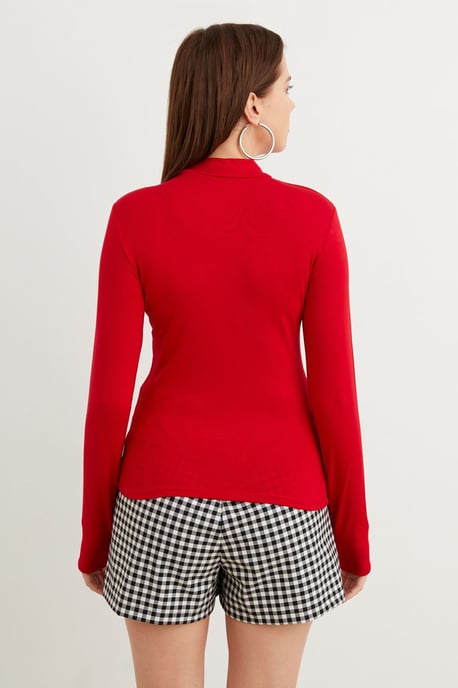 Women's Slim Fit Half Turtleneck Bodysuit - Image 3