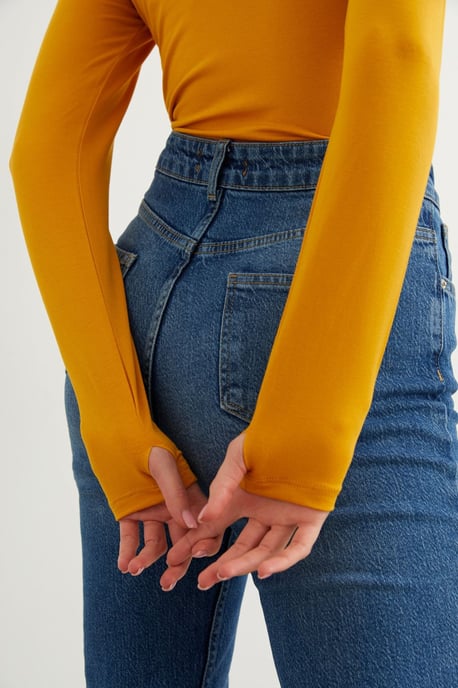 Women's Slim Fit Half Turtleneck Bodysuit - Image 3