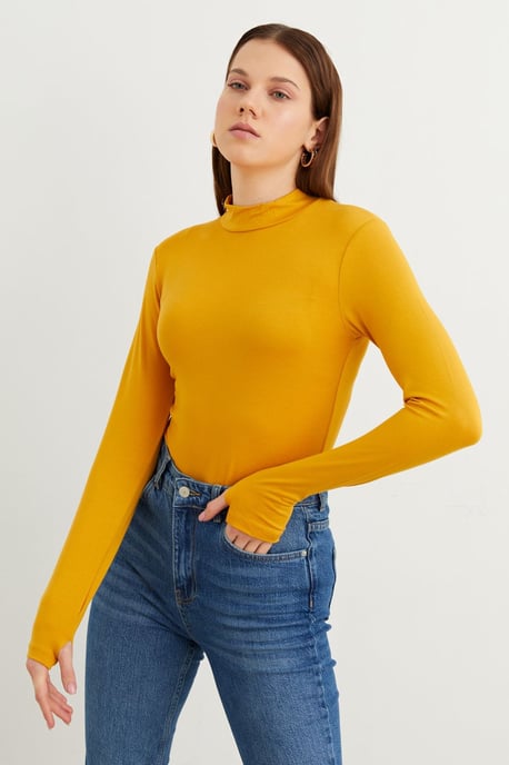 Women's Slim Fit Half Turtleneck Bodysuit - Image 4