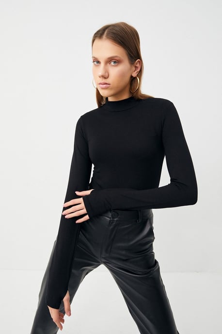 Bipantolon Damesbody met slanke pasvorm en halve col - Image 2