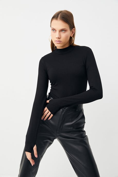Bipantolon Damesbody met slanke pasvorm en halve col - Image 4