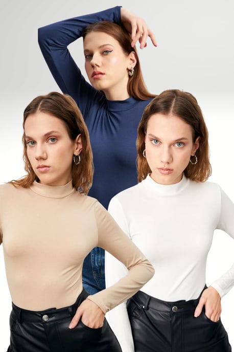 Bipantolon 3-pack damesbodys met col en slim fit - Image 1