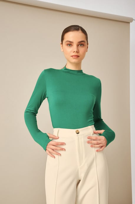 Bipantolon Damesbody met Slim Fit en halve col - Image 2