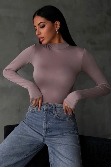Bipantolon damesbody met slim fit en halve col - Image 1