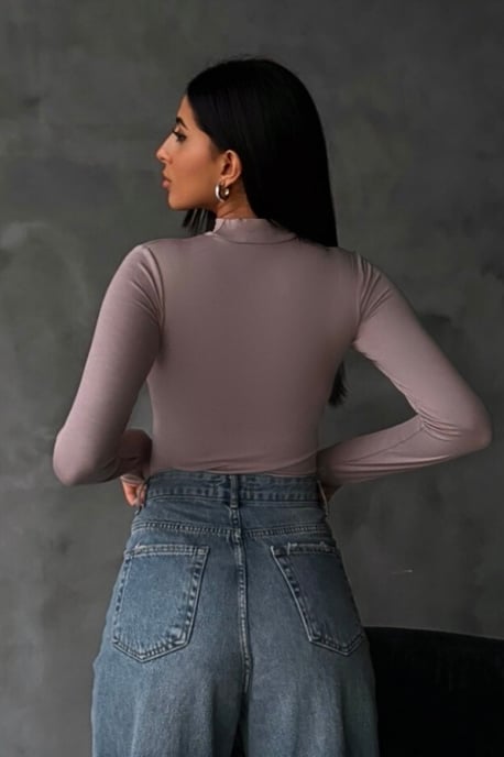 Bipantolon damesbody met slim fit en halve col - Image 4