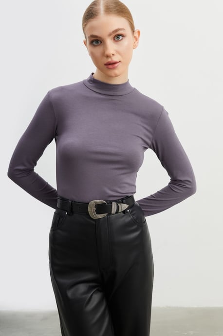 Women's Slim Fit Half Turtleneck Bodysuit - Image 2