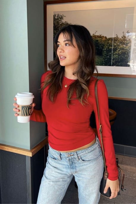 Women's Slim Fit Crew Neck Blouse - Image 3