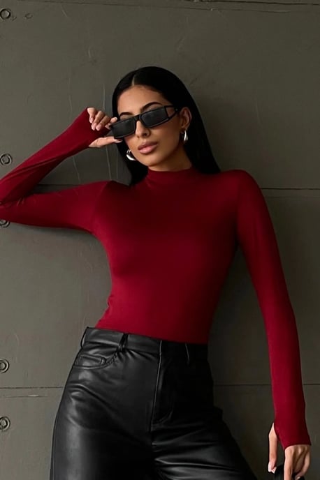 Women's 2-Pack Cut-Out Half Turtleneck Bodysuits - Image 4