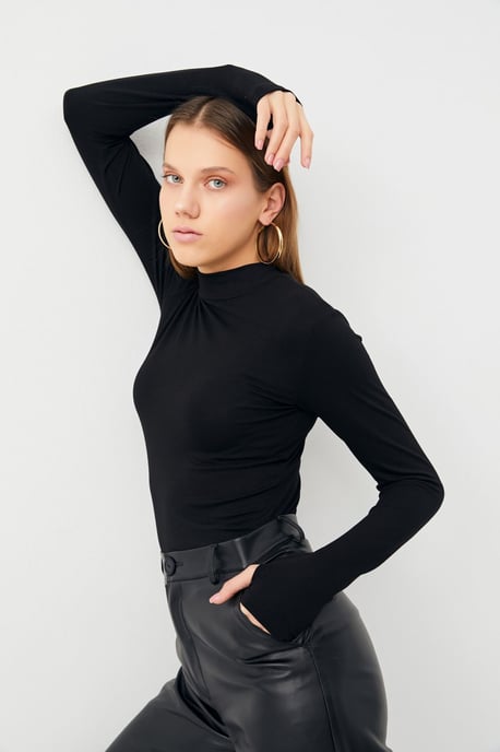 Women's 2-Pack Cut-Out Half Turtleneck Bodysuits - Image 2