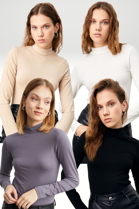 Bipantolon 4-pack damesbodys met col en slim fit - Image 1