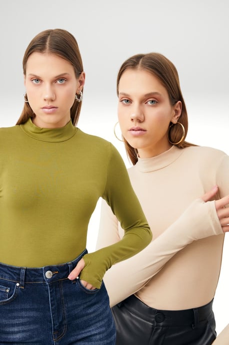 Bipantolon 2-pack damesbody's met cut-out en halve col - Image 1