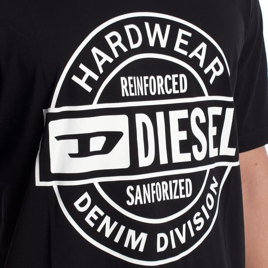 Diesel Circle Hardware Logo Svart Caviar T-shirt - Image 2