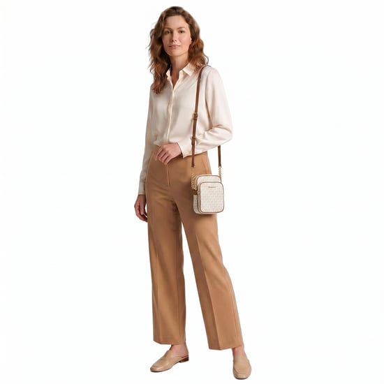 Michael Kors Jet Set Travel Signature Medium Logo Chain Crossbody Flygväskan - Image 3