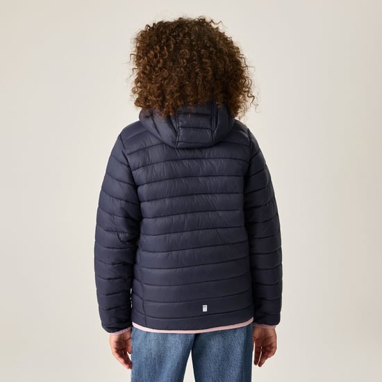 Regatta Childrens/Kids Marizion Hooded Padded Jacket (Navy/Powder Lilac) - Image 6