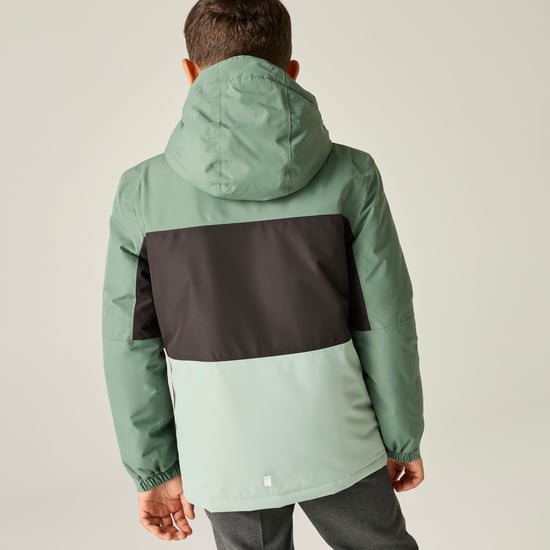 Regatta Kinderen/Kinderen Beamz geïsoleerde waterdichte jas (Dark Forest/Glacier/Wild Lime) - Image 6