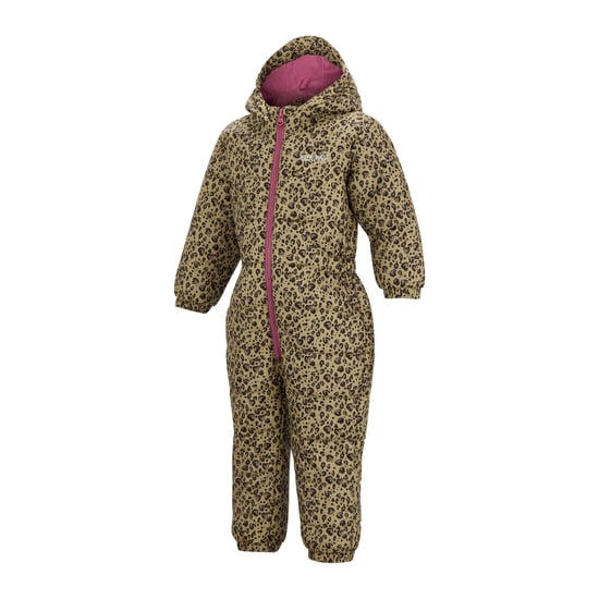 Regatta Childrens/Kids Penrose Heart Leopard Print Quilted Puddle Suit (Beige/Dark Brown/Violet) - Image 4