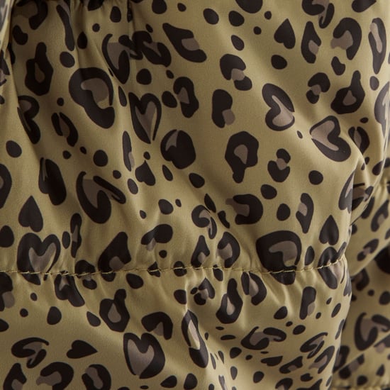 Regatta Childrens/Kids Penrose Heart Leopard Print Quilted Puddle Suit (Beige/Dark Brown/Violet) - Image 5