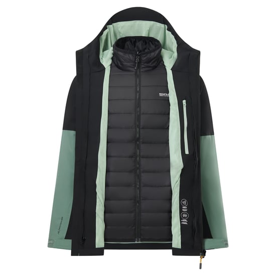 Regatta Mens Wentwood 3 in 1 Jacket (Dark Forest Green/Black) - Image 5