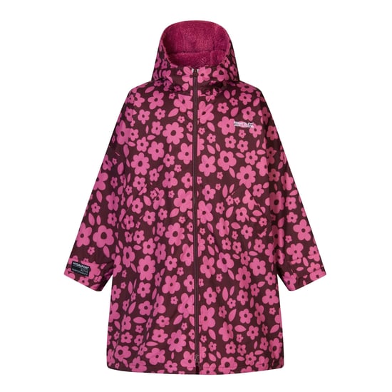 Regatta Childrens/Kids Floral Waterproof Changing Robe (Violet Fig) - Image 1