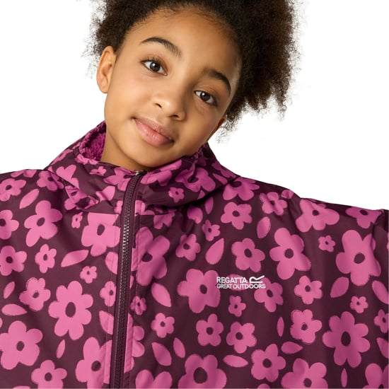 Regatta Childrens/Kids Floral Waterproof Changing Robe (Violet Fig) - Image 4
